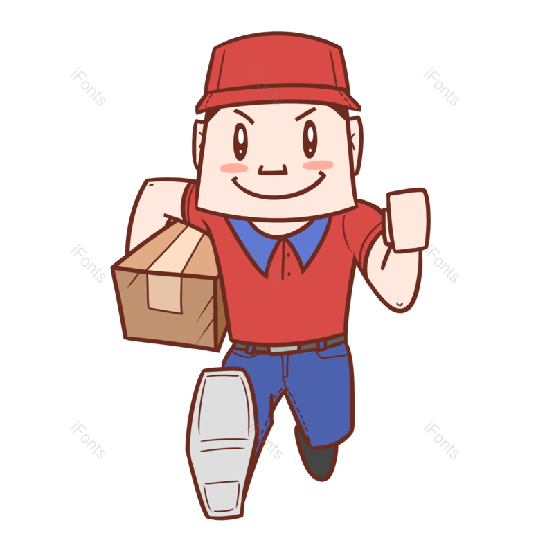 卡通图片,快递元素,快递员PNG,素材免抠素材